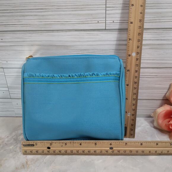 Pretty Little Cosmetic Bag in Turquoise Blue by Estée Lauder Vtg '90s New-Unused - Picture 7 of 7
